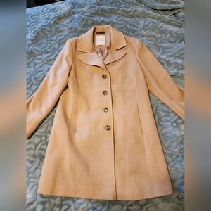 Larry Levine  Classic Camel Wool Blend Single-Breasted Coat